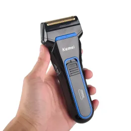 Barbeadores kemeei 2 lâminas barbeadores elétricos elétricos para homens recarregáveis barbeador elétrico portátil barbear lateral cortador d40