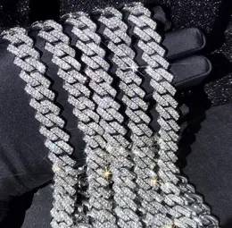 15 mm Micro Pave Prong Cuban Chain Halsketten Mode HipHop Vollversetztes Strassschmuck für Männer Frauen2968724