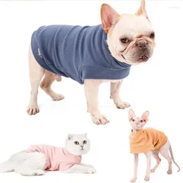 Dog Apparel Solid Hoodie For Small Meduim Winter Warm Fleece Pullover Anti-static Electricity Breathable Elastic Cat Clothes