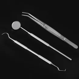 2024 1pcs Zahninstrument Zahnarztkit Zahnreinigung Werkzeuge Mundspiegel Sondenhaken PICK Tweezer Set Zahnmedizin vorbereiten Tool für zahnärztlich