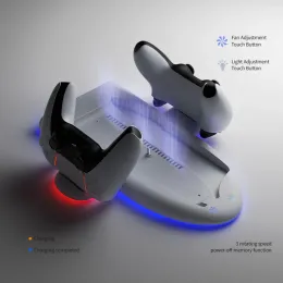 Caricatore di supporto per Sony PS5 Slim Charging Dock Base di raffreddamento Base di raffreddamento per Sony P5 Slim Grip Charge Stand con RGB Light Ring