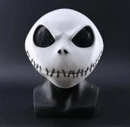 Novo The Nightmare Before Christmas Jack Skellington White LaTex Mask Movie Cosplay Props Halloween Party Festes Horror Máscara T4018301