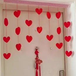 Decorative Figurines Cute Door Window Curtain Partition For Living Room Bedroom Kitchen Girl Decoration Punch Free Pendant Love Heart