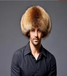 Berets Men39S Trapper Raccoon Fur Hat Hate Leather Ushanka Shapka Chapeauberets Beretsberets8334461