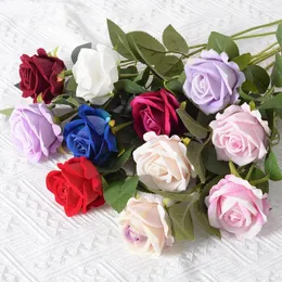 Dekorative Blumen künstliche Vasen für Home Decoration Hochzeit Clipbook Rosen Single Christmas Seiden Rose Bündel