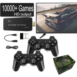 Spieler Spiel Stick 4K 10000 Spiele HD Emulator de Jogos 64G 2.4G Dual Wireless Controller Retro Video Game Console für PS1 Mame GBA SFC