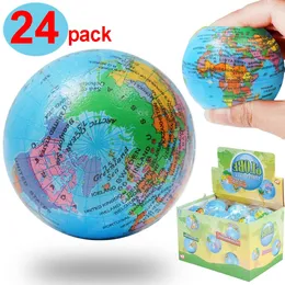 Earth Squeeze Balls Soft Foam Globe Stress Relief Leksaker Handhandshandelsövning Svamp leksak för barn vuxna utbildningsgåvor 240410