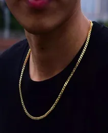 Nuove collane da uomo con catena da uomo a collegamento cubano in argento dorato Collane a catena oro hip hop gioielleria7814752