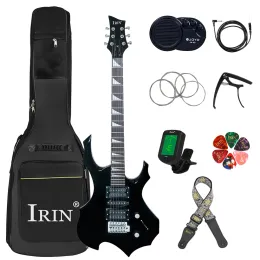 Kablolar IRIN 6 Strings 24 FRETS Elektro Gitar Maple Vücut Elektro Gitar Guitarra Çanta hoparlörlü gerekli gitar parçaları aksesuarı