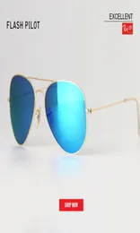 Novos luxuosos clássicos de marca para mulheres que dirigem lente flash de vidro Aviação Mercury Sunglasses 58mm 62 espelho Oculos Gafas acessório7823608