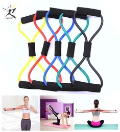 8 Word Fitness Rope Resistance Bands نطاقات مطاطية للياقة البدنية معدات اللياقة البدنية مرنة Expander Workout Gym Train8992756