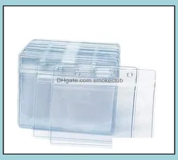 데스크 aessories 소모품 사무실 학교 산업용 이름 ID 배지 holder vaination card protector business files 4x3 in clear plasti3538198