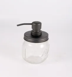 Mão líquida preta Hand Diy Jar Soop Soop Dispenser Bomba Tampa e colarinho para a bomba de loção líquida de jar de pedreiro7933399