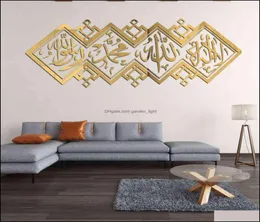 Duvar Çıkartmaları Ev Bahçesi Dekoratif İslami Ayna 3D Akrilik Sticker Müslüman Duvar Oturma Odası Sanat Dekorasyon Dekoru 1112 Bırak Del5448775