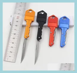 Keychains Lanyards Nya jaktknivar Säkerhet Keychain Set Whole Self Defense BK Alarm Keys Whistle Drop Delivery 2022 Fashion 7119623