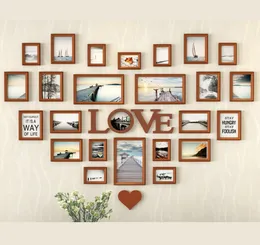 Romantic Heartshaped Po Frame Wall Decoration 25 piecesset Wedding Picture Frame Home Decor Bedroom Combination Frames Set5141970