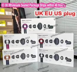 HD08 HD03 Fansız Vakum Saç Kurutma makinesi için 3. Nesil Saç Kurutucu Tam Etiket Mühürlü Ambalaj US AU UK PLUG6644645