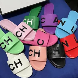 Designer Sandals Womens Beach Slippers Flat Slipper 24ss Luxury Female Mules Flats Slides Leather Low Heel Flip Flops Channel Summer Women Sandal c