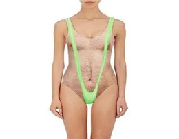 Wydrukowane zabawne borat jednoczęściowy strój kąpielowy Kobiety seksowne włosy klatki piersiowej Kąpiec Suit Summer Szybkie żart Bather NoveltyBeachWear3783771