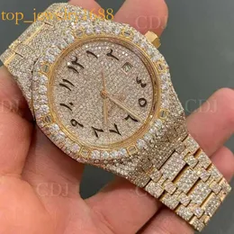 Top Brand Custom Iced Out Сертификат VVS Moissanite Hip Hop Jewelry сбивает руку Watch Pass Diamond Tter6pcb