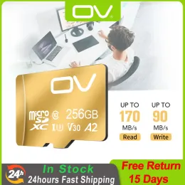 بطاقات OV عالية السرعة الأصلية MICRO MEMARY CARD A2 U3 V30 GOLD COLL FLASH TF SDXC 64GB 128GB 256GB 512GB لـ DJI بدون طيار