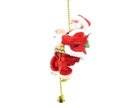 Santa Climbing Rope Doll Electric Santa Claus Climbing Rope Decoration Santa Plush Doll Toy Tree inomhus utomhus hängande prydnad c3180495