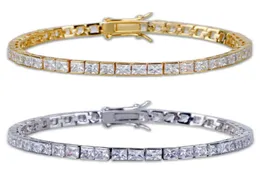 Fashion Fashion Classic Tennis Bracelet Jewelry Design Белый ааа кубический браслет циркония цепь 18 тыс. Золотого размера 8 дюймов для мужчин BR9801859