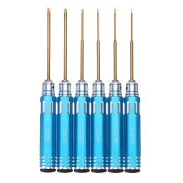 Modle 6pcs strumenti RC Hex 0,9/1.3/1.5/2/2,5/3 mm Allen Driver Allen HSS Kit di strumento di riparazione di cacciaviti rivestiti in titanio per auto, giocattoli per elicotteri