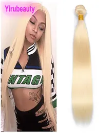 Peruvian Virgin Human Hair Extensions Blond Body Wave Deep Curly One Buntle 613 Color Double Wefts 1032Inch Blonde Straight Yiru4588261