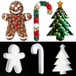 Decoração de festa Diy Big Mosaic Balloon Frame Christmas Gingerbread Man Xmas Tree Candy Candy Shape Stand Caixa de enchimento Ornamento Navidad