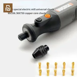 アクセサリー2022 YouPin Worx WX106ユニバーサルチャックWX750 Copper Core Collet Universal Conversion Collet for Vickers Electric Mill for Home