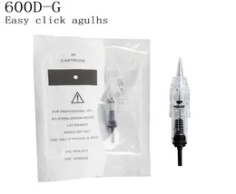 100pcs fácil clique em agulhas de tatuagem de 600dg 1RL 100 A agulhas de cartucho de cartucho de tatuagem esterilizada de tatuagem dispensável A agulhas de maquiagem Dica C5217539