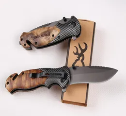 Trähandtag Browning X50 Folding Knife Pocket Knives Outdoor Camping Tools Tactical Pocket Knife Outdoor Survival EDC Tool Man031941817