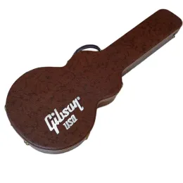 Cabide 39 polegadas Brown Hardshell Guitar Case Superior Pu Tibric para Gibson Les Paul Guitarra Get Free Strap
