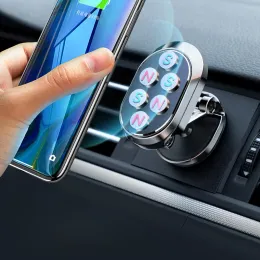 2024 360 Rotertable Magnetic Car Phone Holder Magnet Smartphone Support GPS Foldble Phone Bracket i bilen för iPhone Samsung Xiaomi LG - för