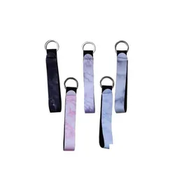 Keychains Lanyards 29 Styles Armband Floral bedruckte Schlüsselkette Neopren Ring Armband Keychain Drop Lieferung Fashion Accessoires DH0AM