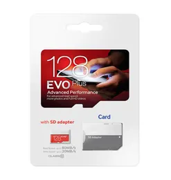 أبيض أحمر EVO Plus مقابل Gray White Pro 256GB 128GB 64GB 32GB CLASS 10 TF Flash Card مع SD Adapter Plister Retail Packa5334197
