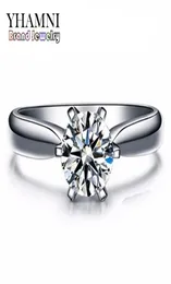 Big 95 Off Yhamni New Fashion White Gold Clough Weddinging Women Brand Luxury 1 Carat CZ Diamond Gold Rings Jewelry 18K8849856