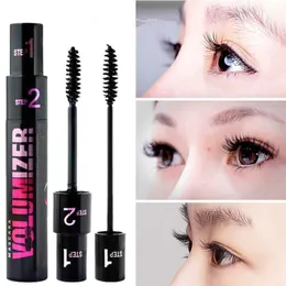 Make up 2in1 Double Purpose Mascara Waterproof and Sweatproof Curling Brushes Makeup Eye Fiber Mascara Eyelash Eyelashes Black