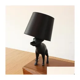 Table Lamps Modern Creative Bin Laden Dog Personality Decorative Lamp Nordic Simple Bedside Drop Delivery Lights Lighting Indoor Dhy79