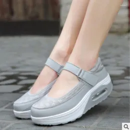 Casual Shoes Air Cushion Women's Rocking Thick Bottom Shallow Mouth Sports Single Nurses'