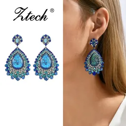 Dangle Earrings Fashion Vintage Geometric Big Pendant Luxury Colorful Lesin Decor Drop for Women Wedding Party Jewelry