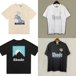 RHデザイナーメンズrhude刺繍TシャツsummerメンズトップレターポロスシャツレディースTシャツ