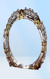 Целая профессиональная вечность DiAmonique Diamond 10KT Whiteyellow Gold, заполненное обручальным кольцом, размер кросс -кольца 5119049241