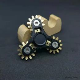 Dekompresyon oyuncak lezzet dişli el ipi tüm bakır fidget spinner dokuz diş bağlantısı edc eDC metal alaşım döndürücü odak oyuncakları stres rahatlama