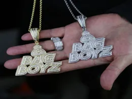 Catene Punk Styles Collana con lettera piena di lettere pavimentata con zircone cubico Boyz Charm Cand Rope Catena per uomo Boy Hip Hop1528715