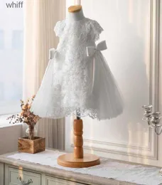 Vestidos de menina Flor Girls Dresses Vestidos de estéreo Apliques brancos vestido de princesa para crianças TULLE CURTO TULLE VESTIMENTO DE VODADE BALL A68962172241 C240413
