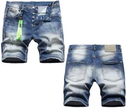 2022 Summer Men039S 청바지 남성 단편 단편 남성 3038 2022 Blue Denim Man Half 바지 Jean MMHF25D3932995