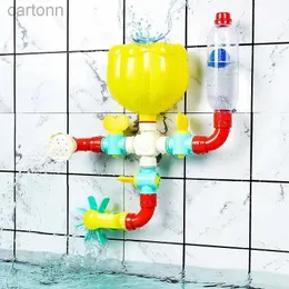 Giochi da bagno Qwz Nuovo Montessori fai -da -te Giorini da bagno Rapk Acqua Giochi a rotazione del getto d'acqua giocattolo da bagno per bambini per bambini da 1 a 4 anni 240413 240413