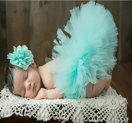 Neugeborene Mädchen Outfits Set niedes Blumenstirnband und Tutu Kleid Baby -Pographie Requisiten 5 Styles2965460